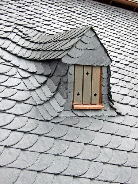 Natural slate roof with a dormer on a Central Texas home